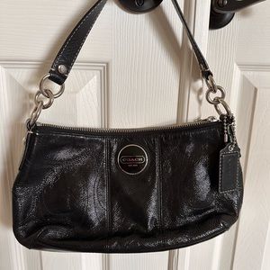 Authentic COACH Black Patent Leather Demi Handbag #E1126-F15141